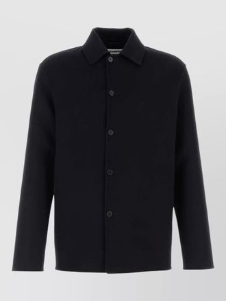 Jil Sander wool blend shirt jacket long sleeves collar