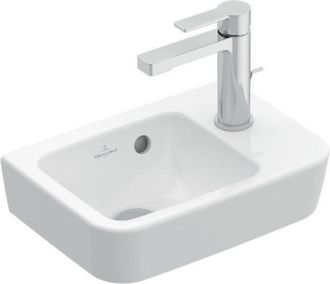 Villeroy & Boch V&b Handwaschbecken O.novo Compact 360x250mm Be Links Mit &Uuml;berlauf Wei&szlig; C+