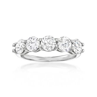 Ross-Simons Lab-Grown Diamond 5-Stone Ring in 14kt White Gold