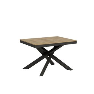 Itamoby Mesa extensible 90x120/380 cm efecto madera roble natural, hierro