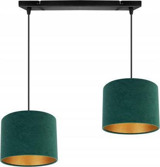 OEM Elegante L&aacute;mpara Colgante Pantalla De Terciopelo Dorado Selecci&oacute;n