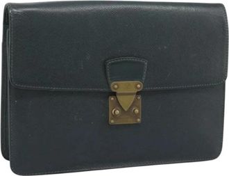 Louis Vuitton Pre-owned Taiga Leren Clutch Tas - Dames - Vintage Clutch - Groen - ONE Size - Leer - Vintage