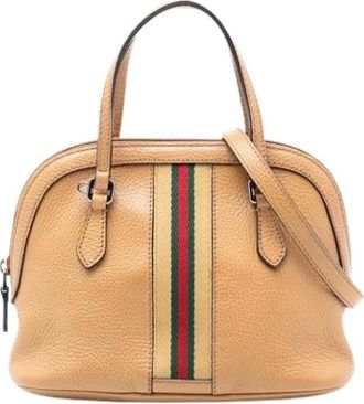 Gucci Pre-owned Handbags, female, Brown, Size: ONE SIZE Pre-owned Vintage Satchel