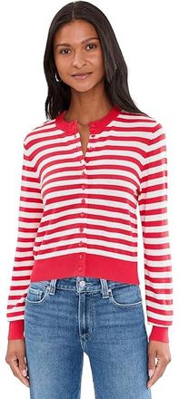 525 america Harlow Striped Button Down Cardigan Womens Sweater Hibiscus Combo : SM, Nylon/Polyamide/Viscose