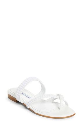 Manolo Blahnik Susa Crossover Sandal in White at Nordstrom, Size 10.5Us