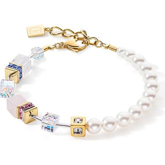 Coeur de Lion Geocube Precious Fusion Pearls Bracelet in Multicolor at Nordstrom, Size 8.25
