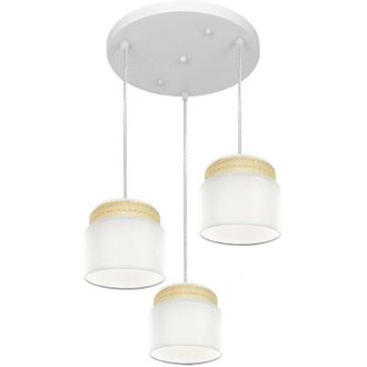 Fabrilamp Plafon Kandy 3xe27 Natural/blanco Regx39x39 Cm