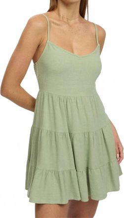 bobi Tiered Tank Mini Dress In Juniper