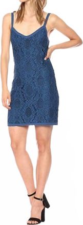 BB Dakota Lace Mini Slip Dress In Blue
