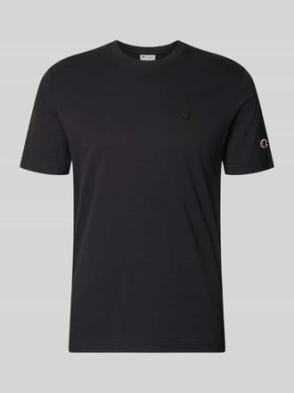 Champion T-Shirt mit Label-Stitchings und Rundhalsausschnitt in Black, Gr&ouml;&szlig;e XXL