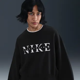 Nike Womens Nike Sportswear Phoenix Fleece Oversized Crew-Neck Sweatshirt in Black | IH4056-010