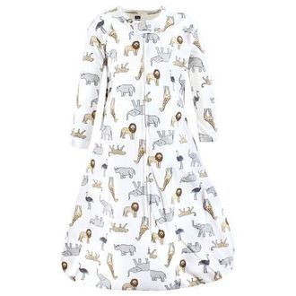 Hudson Baby Long-Sleeve Cotton Jersey Sleeping Bag in Modern Safari at Nordstrom