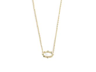 Kendra Scott Elisa Scallop Frame Short Pendant Womens Necklace Womens Necklace Gold Natural Mother-of-Pearl, 14K Gold/Brass/Rhodium-Plated