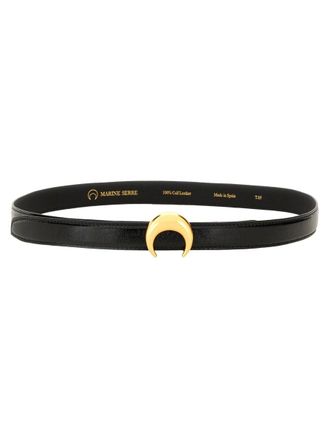 Marine Serre Moon Leather Crescent Buckle Belt