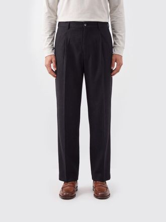 Canali Straight-Leg Pleated Wool Trousers with Mid-Rise Waist