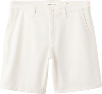Mango Regular Fit Bermuda Shorts in Off White at Nordstrom, Size 36