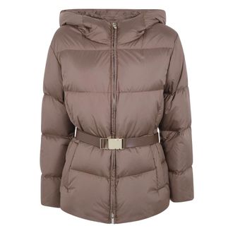 Max Mara MST Lana Cropped Jas met Riem - Dames - Jassen - Bruin - Maat: L Leer