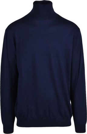 Add Deep Navy Merino Wool Turtleneck Sweater