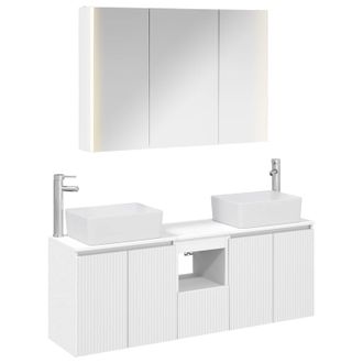 vidaXL Juego De Muebles De Ba&ntilde;o 4 Uds. Blanco Madera De Ingenier&iacute;a Vidaxl