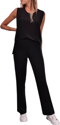 Gran Sasso Straight-Leg Black Wool Pants With Elastic Waistband