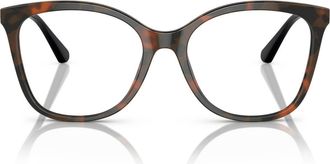 Emporio Armani 54mm Square Optical Glasses in Shiny Havana Red /Demo Lens at Nordstrom
