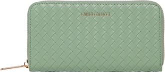 Carlo Colucci Portemonnee met gevlochten look - Dames - Portefeuilles - Groen - ONE Size - Accessoires