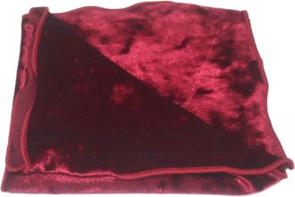 King & Priory Luxury Red Crushed Velvet Pocket Square, Handkerchief