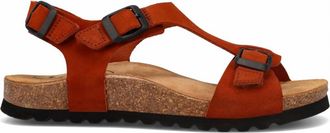 Taos Womens Mvp Flat Sandals In Rust Suede