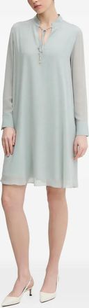 Joop tie-neck long-sleeve mini dress - Blue