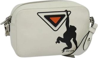 Prada Pre-owned Cross Body Bags, female, White, Size: ONE SIZE Pre-owned Leather prada-bags