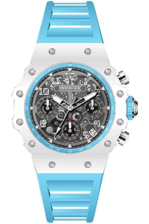Invicta Racing 69621 Herenhorloge - Quartz Uurwerk - Acryl met Zilveren Wijzerplaat - 40 mm