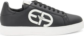 Emporio Armani Sneakers - Heren - Sneakers - Zwart - 41 1/2 EU - Leer - Schoenen