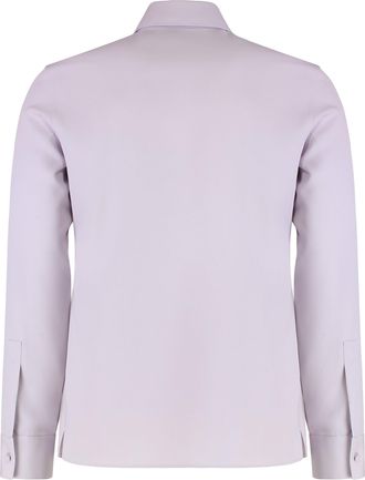 Gucci Mens Wool Gabardine Slim-Fit Shirt Lilac