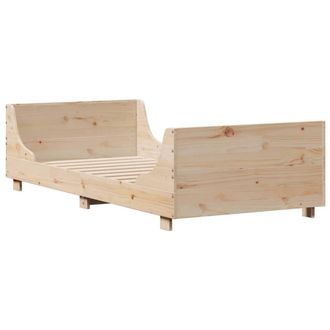 Berkfield Home Modern Bed Frame without Mattress 75x190 cm Small Single Solid Wo in Light Tan