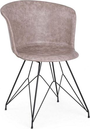 BIZZOTTO Sedia Loft con gambe in acciaio verniciato a polvere epossidica, per arredo interno 56 x 54 x h 76 cm -Bianco / Beige / Confezione da 1 pezzo