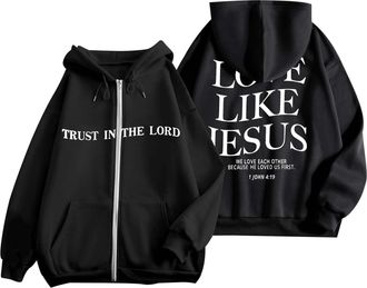 Generic Hoodies for Women UK Jesus Loves You Hoodie Christian Faith Religious God Tops Woman Zip Pullover Sweatshirt Longsleeve 2024 Fall And Winter