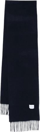 Sunspel Sciarpa in cashmere con frange - Blu
