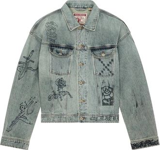 Deus Mephistopheles Jacket - Heren - Spijkerjassen - Blauw - S - Katoen - Jassen