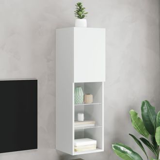 vidaXL Vidaxl - Mueble Para Tv Con Luces Led Blanco 30,5x30x102 Cm