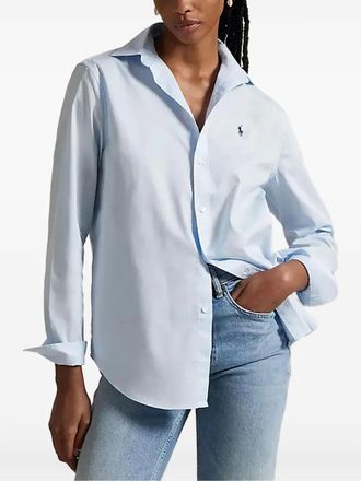 Polo Ralph Lauren Camicia a maniche lunghe con logo ricamato - Blu