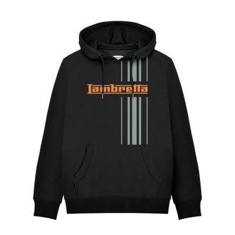 Lambretta Heren AW25 Gestreepte Hoodie (Zwart)