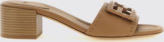 Fendi Sandali mules Baguette in pelle di vitello con monogramma FF e tacco medio