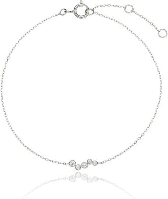 Lily & Roo Silver Diamond Style Wave Bracelet