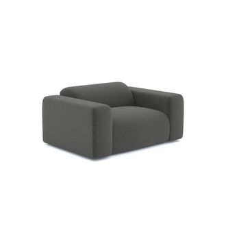 Sia Home Sill&oacute;n de sal&oacute;n tejido boucl&eacute; gris grafito