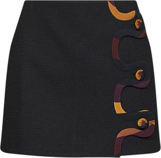 Pucci Rok met honingraattextuur - Dames - Korte rokken - Zwart - M - Polyester - Rokken