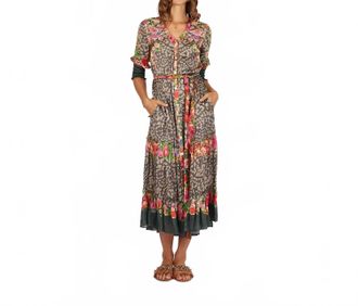 Rubyyaya Leopold Maxi Dress In Stone
