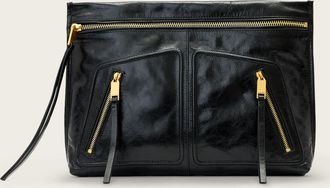 AllSaints Leather Jean Rey Leather Pouch, Size: One Size