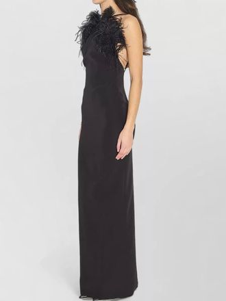 The Attico maxi dress cady feathers low back