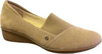 Revere Comfort Shoes Womens Naples Wedge Loafer In Toffee Nubuck