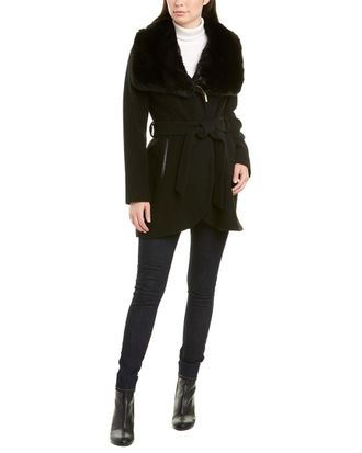 French Connection Tulip Hem Wool-Blend Coat